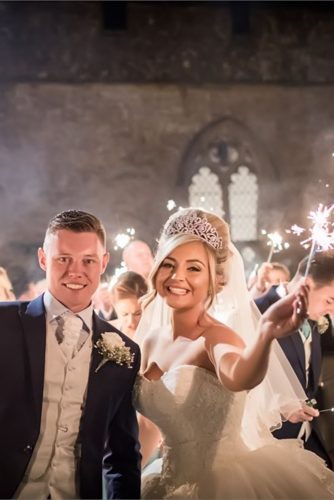 wedding photos bride with sparkler Jeff Oliver Photography