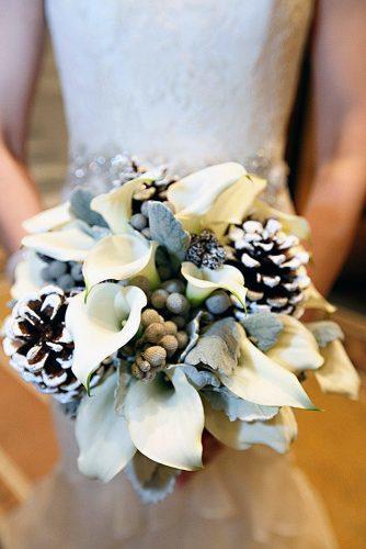 winter wedding bouquets white bouquet with cones life on prints