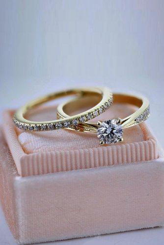 best brilliance engagement rings gold wedding set pave band round cut