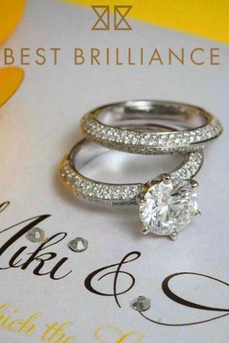 best brilliance engagement rings modern round cut diamond white gold