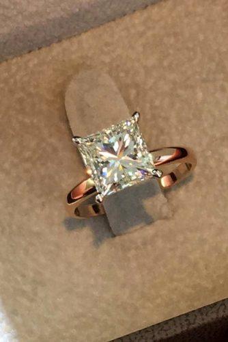 best brilliance engagement rings princess cut rose gold diamond solitaire