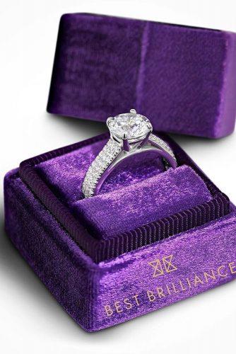 best brilliance engagement rings round cut diamond white gold split pave band