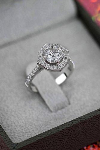 best brilliance engagement rings unique halo round cut pave band white gold