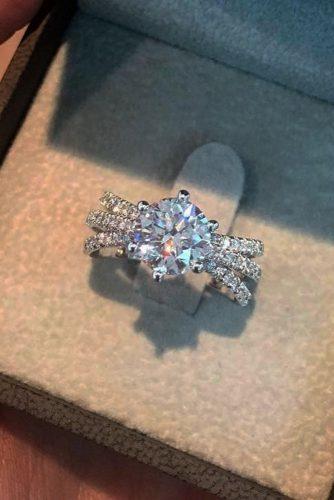 best brilliance engagement rings unique round cut pave band diamond