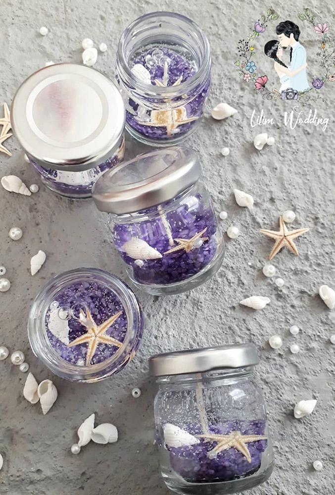 cheap wedding favors candle0in jars lilimwedding
