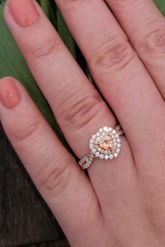 precision cut sapphires and gemstones by rogerio graca unique peach stone halo pave band