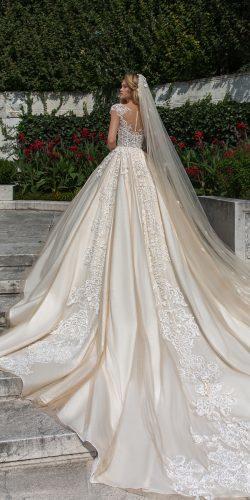 crystal design 2018 wedding dresses ball gown princess lace backless caps sleeves ivory style royce