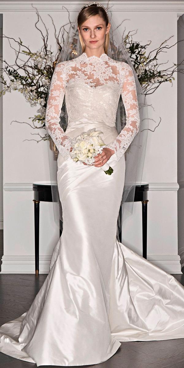 celebrity wedding dresses mermaid lace high neckline illusion sweetheart neck long sleeves legends romonakeveza