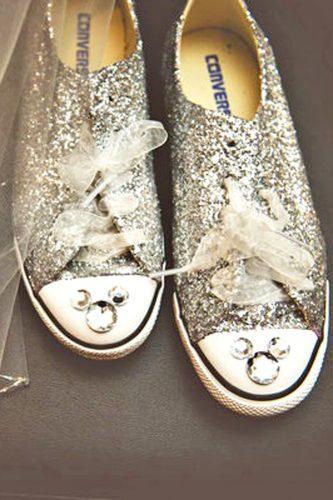 silver wedding shoes comfortable sneakers with rhinestones bg productions