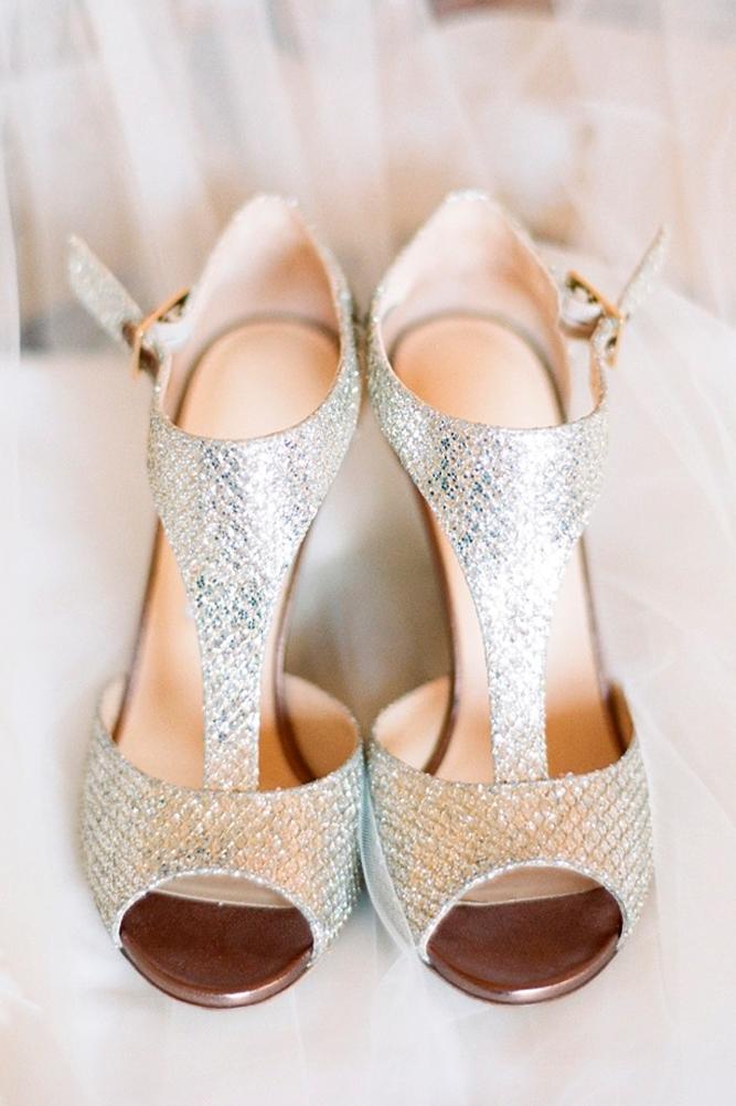 silver wedding shoes low heel ankle straps sparkle modern jodi kurt