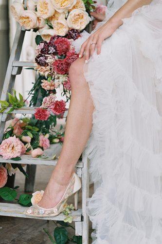 wedding shoes illusion high heels floral hand beaded colored bella belle chloe