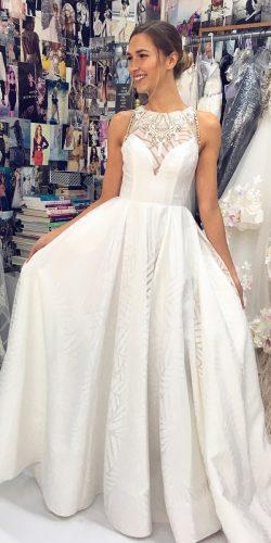 a line illusion bateau neck lace sleeveless hayley paige wedding dresses