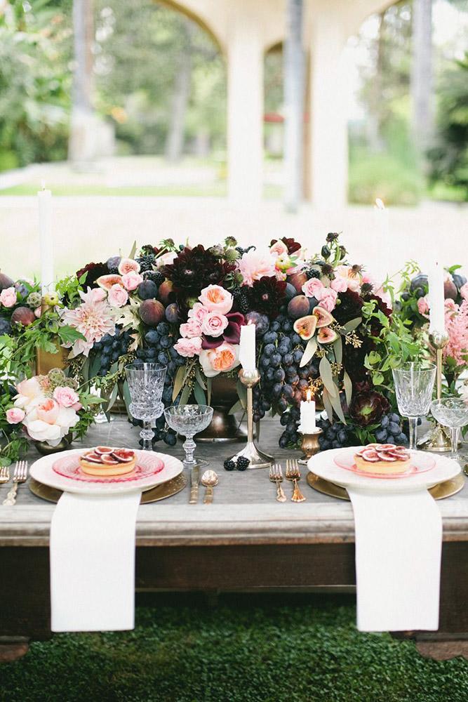 bohemian decor ideas table decorated with grape onelove photography