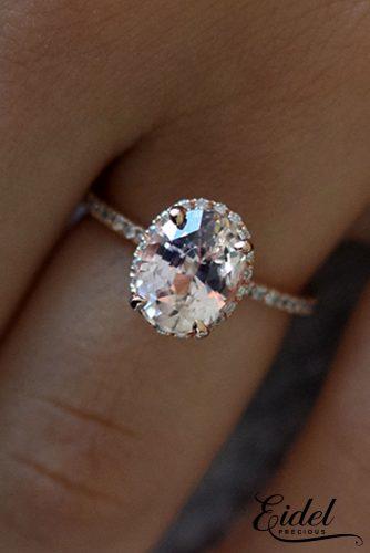 eidel precious engagement rings oval cut halo pave band rose gold