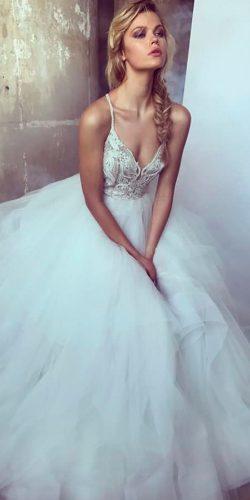 hayley paige 2018 wedding dresses ball gown v neckline spaghetti straps layered skirt