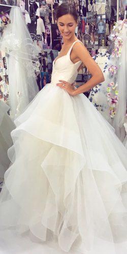 hayley paige wedding dresses ball gown simple ruffled skirt sweetheart neck spaghetti straps