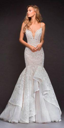 hayley paige wedding dresses mermaid lace deep v neck spaghetti straps