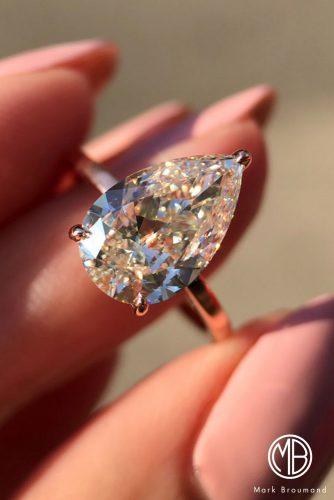 mark broumand engagement rings solitaire pear cut diamond gold simple