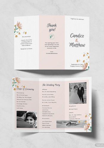 wedding program template tri fold wedding program template