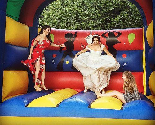 wedding reception games bouncy castle