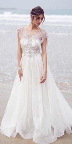 anna campbell a line flowy illusion hand beaded neckline flowy wedding dresses adelaide organza