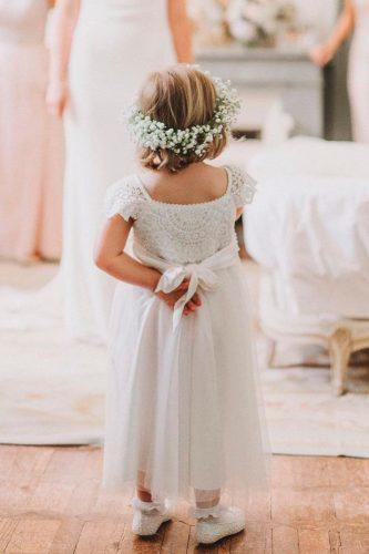 flower girl dresses long lace cap sleeves with back bow gianlucaadovasio