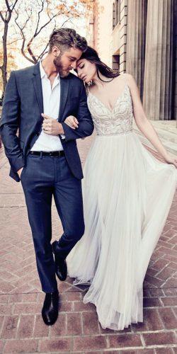 maggie sottero wedding dresses straight flowy lace v neck beaded bodice with spaghetti straps сharlene