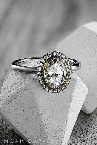 noam carver engagement rings oval cut diamond halo white gold diamond