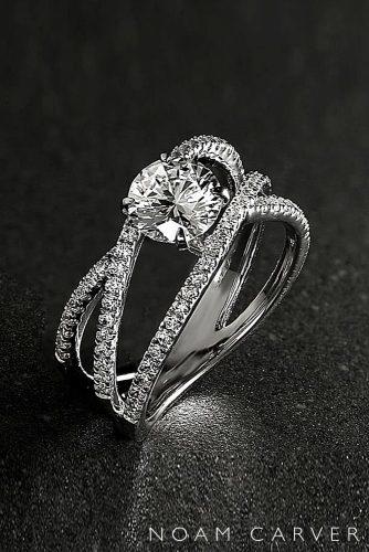 noam carver engagement rings round cut diamond twist unique white gold