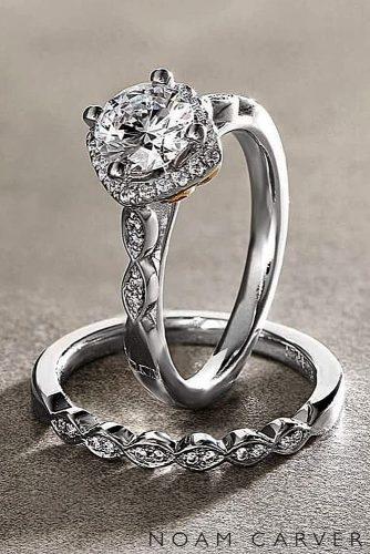 noam carver engagement rings wedding set round cut diamond white gold