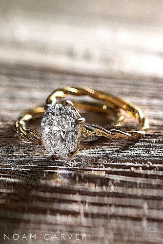 noam carver engagement rings wedding set twist solitaire oval cut diamond