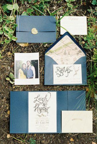 wedding splurges blue stationery marina koslow