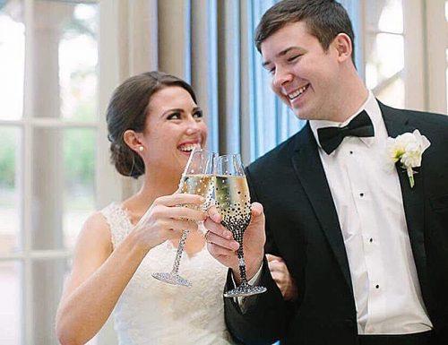 wedding toasts married couple champagne