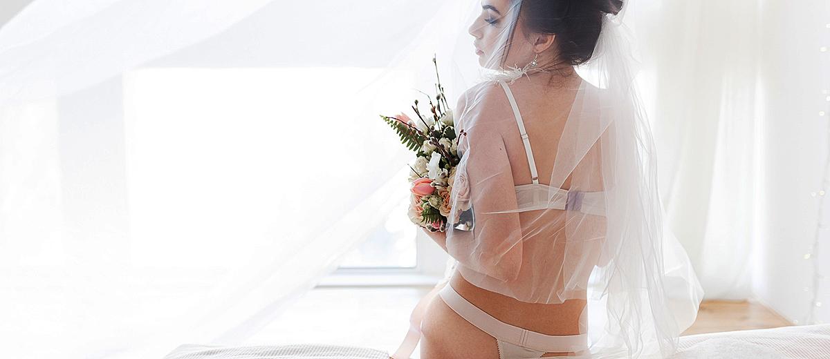 what to wear under wedding dress bride morning beautiful lingerie featured