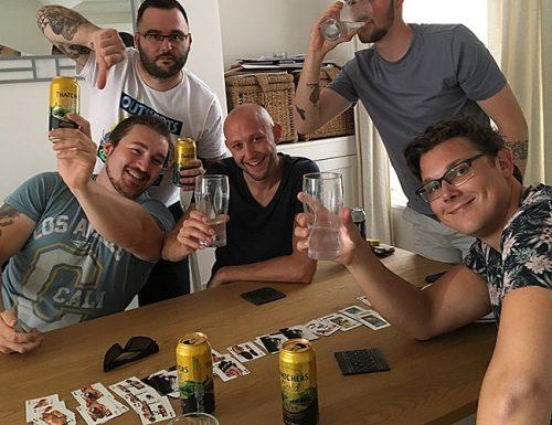 bachelor party ideas friends play drinking games