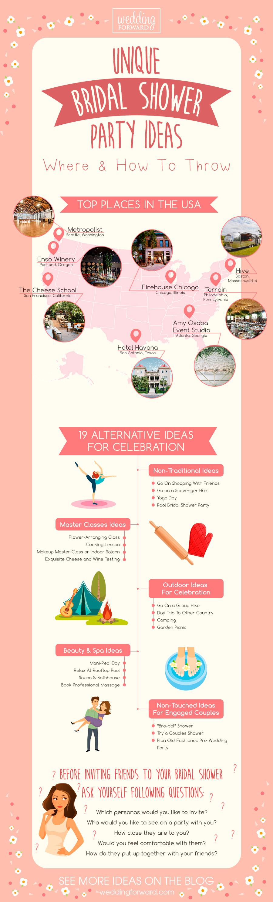 bridal shower alternatives unique party ideas infographics