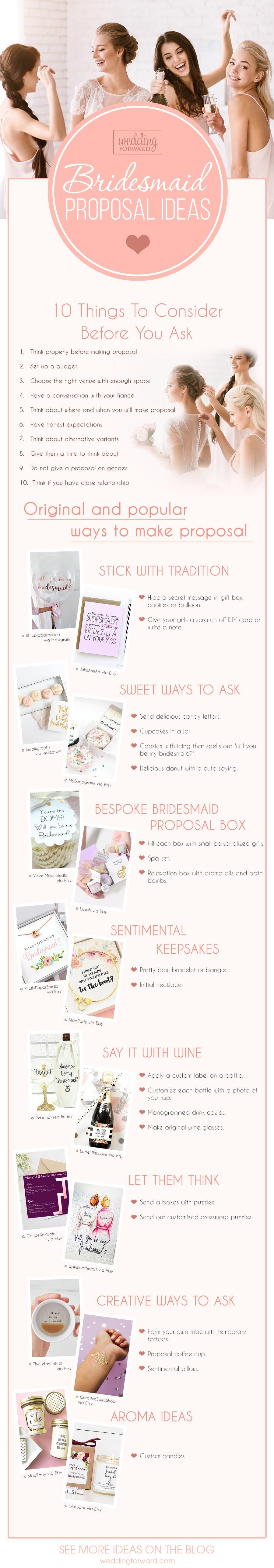 bridesmaid proposal ideas infographics