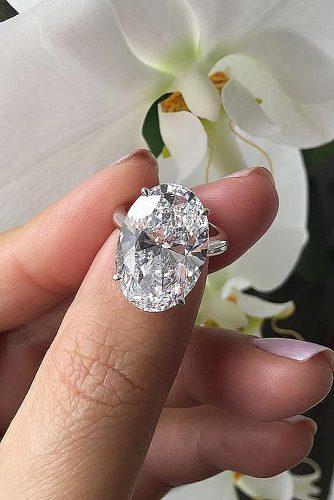 engagement ring solitaire oval cut diamond pave band