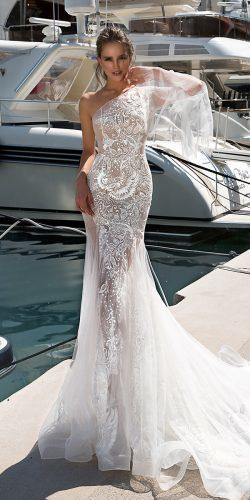 tina valerdi 2019 mermaid lace one shoulder with train wedding dresses rossaleen