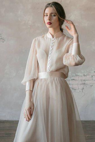 victorian wedding dresses a line hihg neck with long sleeves simple