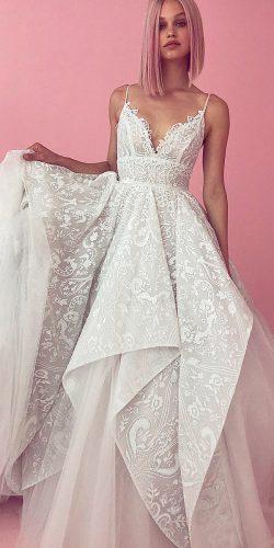 wedding dresses 2019 lace sweetheart neck v neckline spaghetti straps ruffled skirt heyley paige