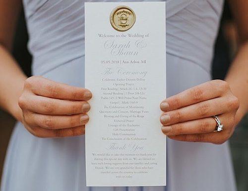 wedding program wording hands bridesmaid