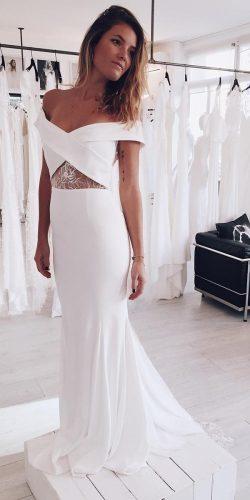 off shoulder casual wedding dress