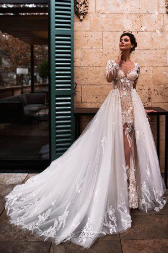 beach wedding dress with detachable skirt