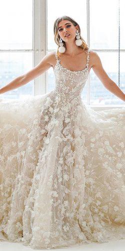 flowery wedding dress