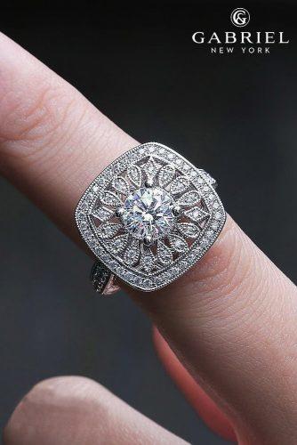 gabriel co engagement rings halo white gold diamond round cut pave band ALLSTON ER14483R4W44JJ