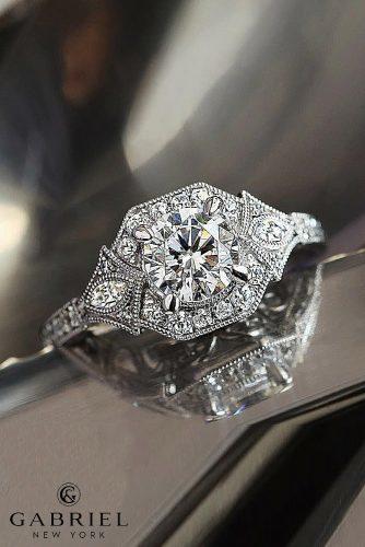 gabriel co engagement rings vintage white gold halo round cut diamond MYRNA ER14440R4W44JJ
