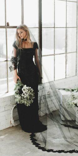gothic wedding dresses a line square neckline with long veil kelly faetanini