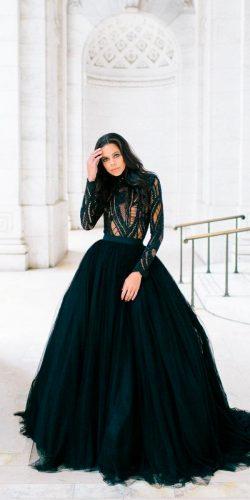 gothic wedding dresses ball gown lace illusion long sleeve