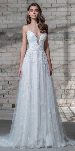 pnina tornai wedding dresses 2019 spaghetti strap deep sweetheart neckline heavily embellished bodice romantic a line